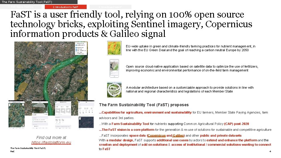 The Farm Sustainability Tool (Fa. ST) 1. Pw. C Space Practice 2. Introduction to