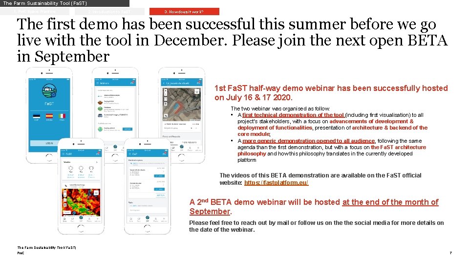 The Farm Sustainability Tool (Fa. ST) 1. Pw. C Space Practice 2. Introduction to