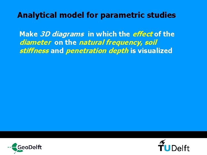 Analytical model for parametric studies Make 3 D diagrams in which the effect of