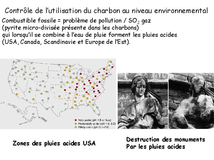 Contrôle de l’utilisation du charbon au niveau environnemental Combustible fossile = problème de pollution