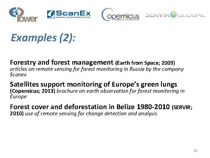 Examples (2): Forestry and forest management (Earth from Space; 2009) articles on remote sensing