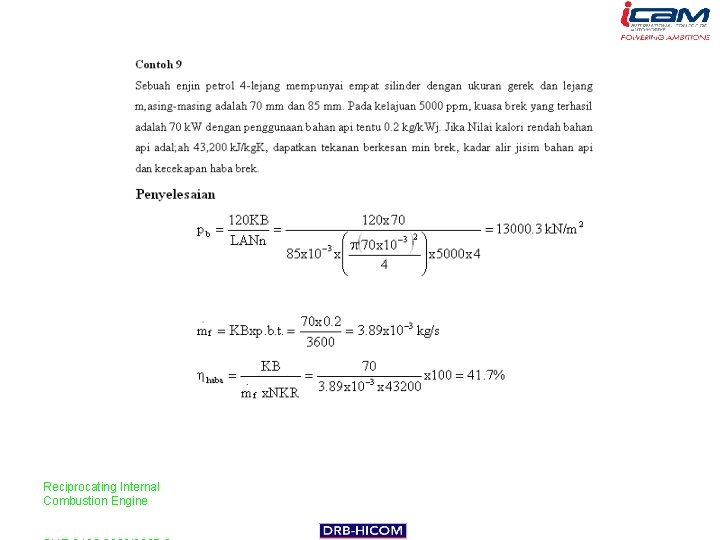 Reciprocating Internal Combustion Engine 