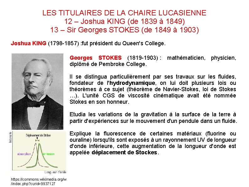 LES TITULAIRES DE LA CHAIRE LUCASIENNE 12 – Joshua KING (de 1839 à 1849)