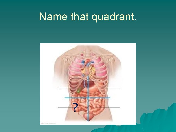 Name that quadrant. ? 
