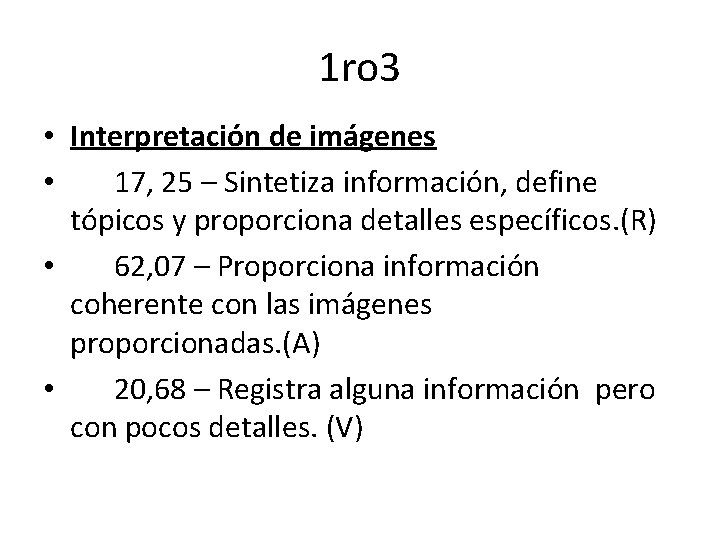 1 ro 3 • Interpretación de imágenes • 17, 25 – Sintetiza información, define