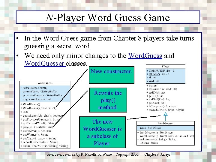 N-Player Word Guess Game • In the Word Guess game from Chapter 8 players
