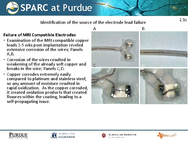 SPARC at Purdue 2. 1 c Identification of the source of the electrode lead