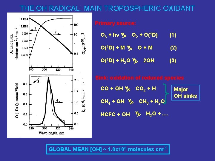 THE OH RADICAL: MAIN TROPOSPHERIC OXIDANT Primary source: O 3 + hn g O