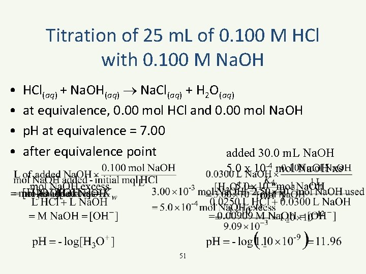 Titration of 25 m. L of 0. 100 M HCl with 0. 100 M