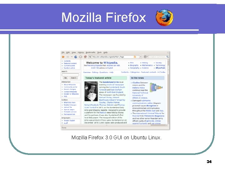 Mozilla Firefox 3. 0 GUI on Ubuntu Linux. 34 