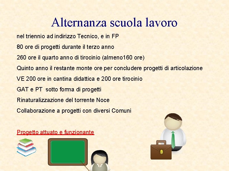 Alternanza scuola lavoro nel triennio ad indirizzo Tecnico, e in FP 80 ore di