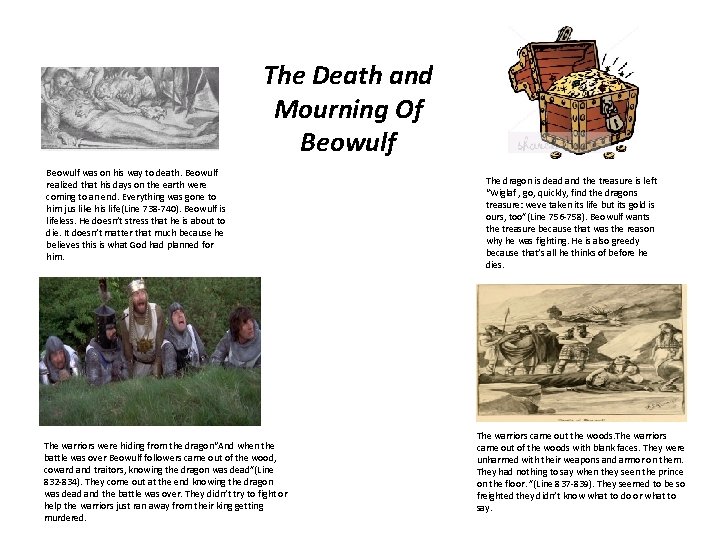 The Death and Mourning Of Beowulf was on his way to death. Beowulf realized