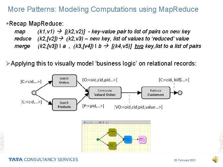 More Patterns: Modeling Computations using Map. Reduce §Recap Map. Reduce: map reduce merge (k