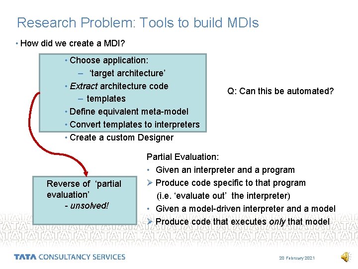 Research Problem: Tools to build MDIs • How did we create a MDI? •