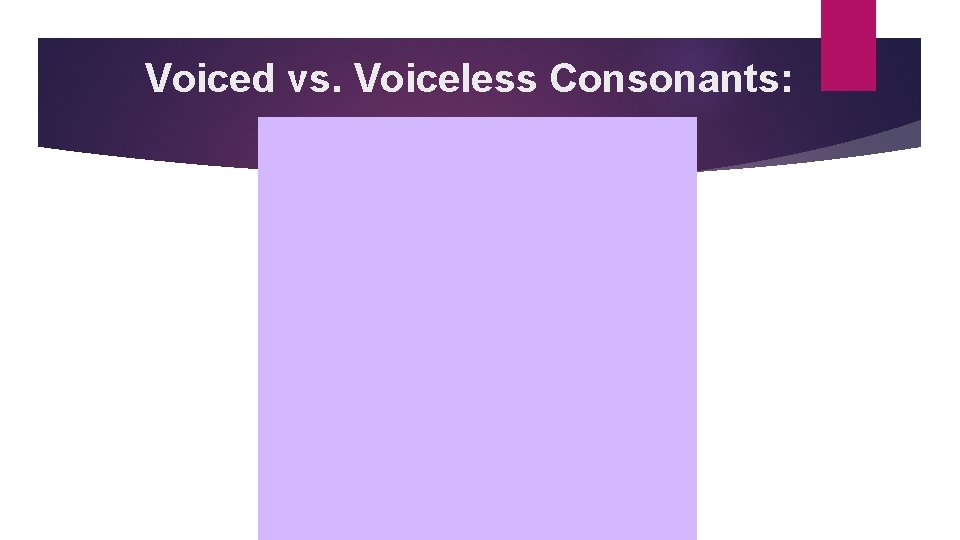 Voiced vs. Voiceless Consonants: 