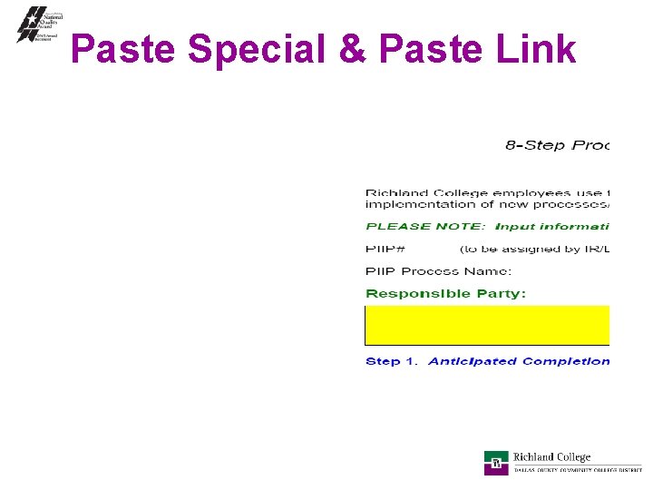 Paste Special & Paste Link 