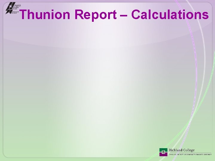 Thunion Report – Calculations 