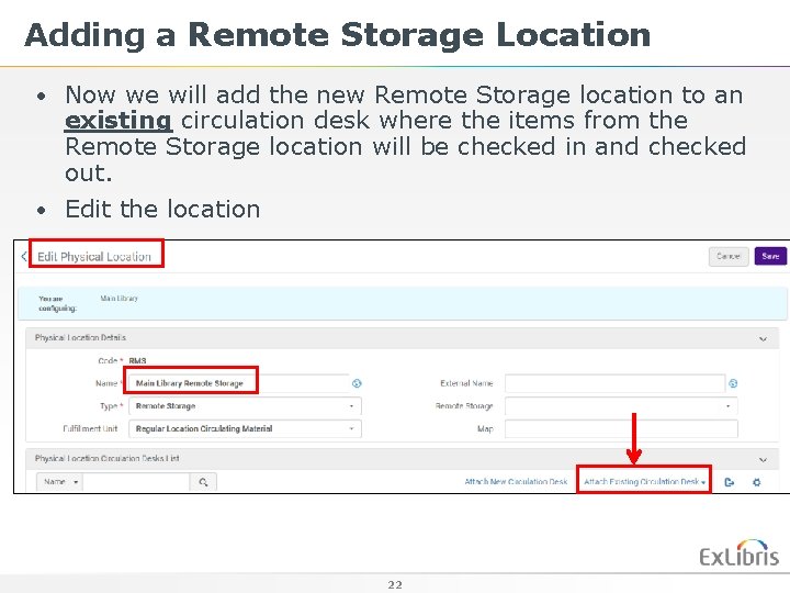 Adding a Remote Storage Location • Now we will add the new Remote Storage