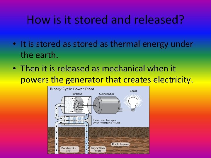 How is it stored and released? • It is stored as thermal energy under