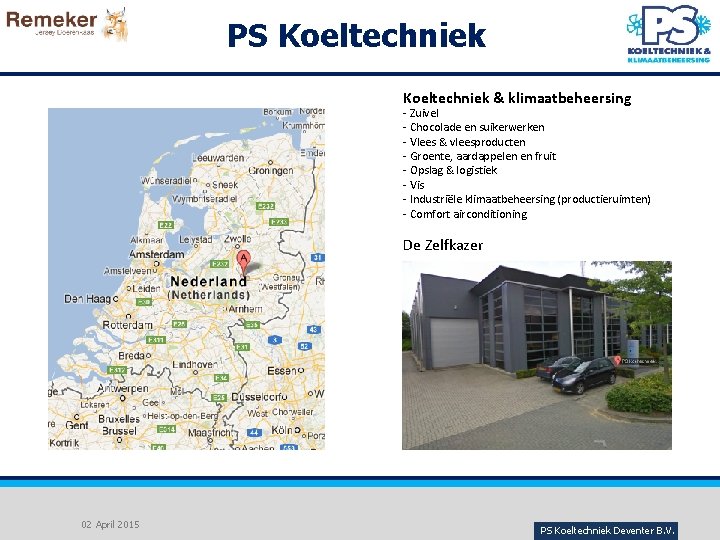 PS Koeltechniek & klimaatbeheersing - Zuivel - Chocolade en suikerwerken - Vlees & vleesproducten