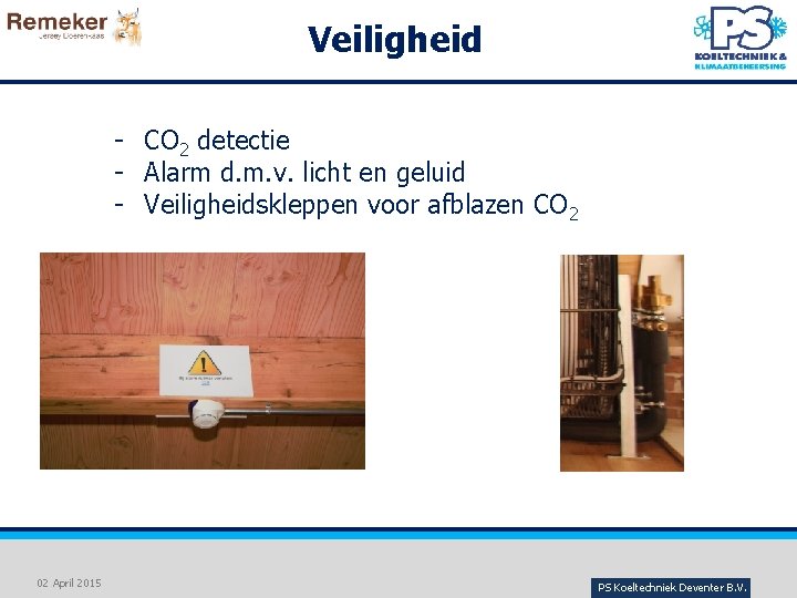 Veiligheid - CO 2 detectie - Alarm d. m. v. licht en geluid -