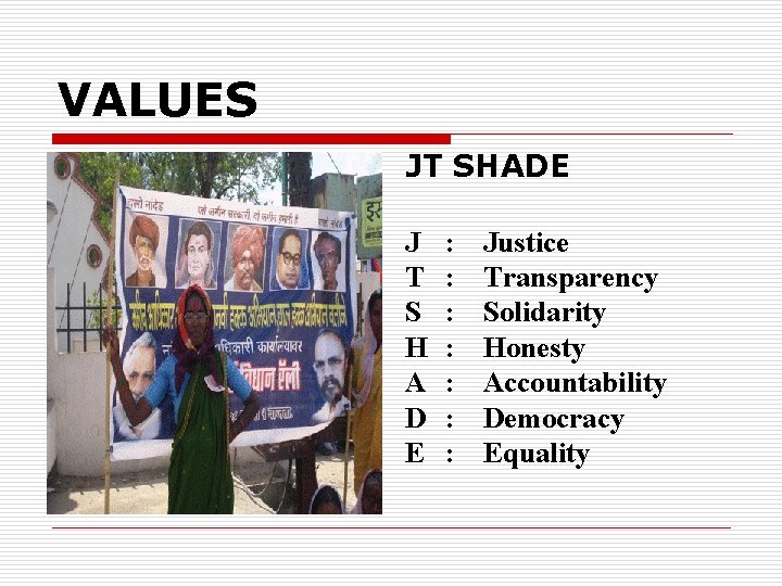 VALUES JT SHADE J T S H A D E : : : :