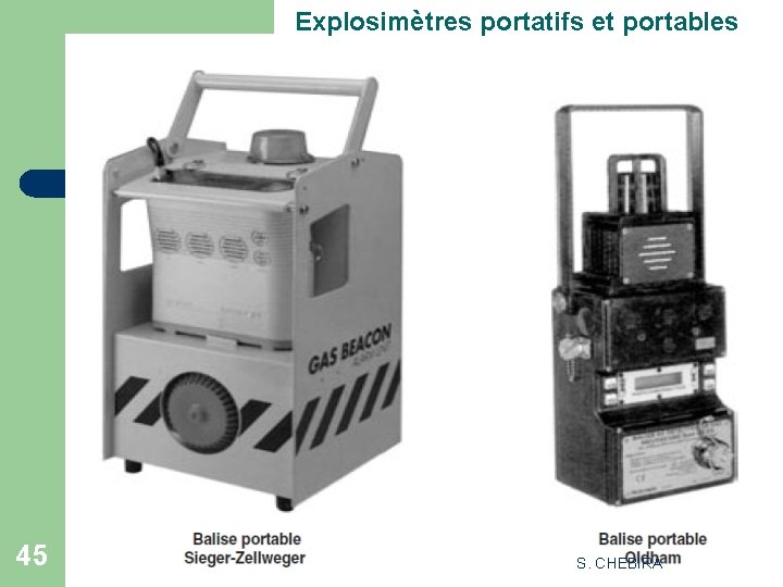 Explosimètres portatifs et portables 45 S. CHEBIRA 