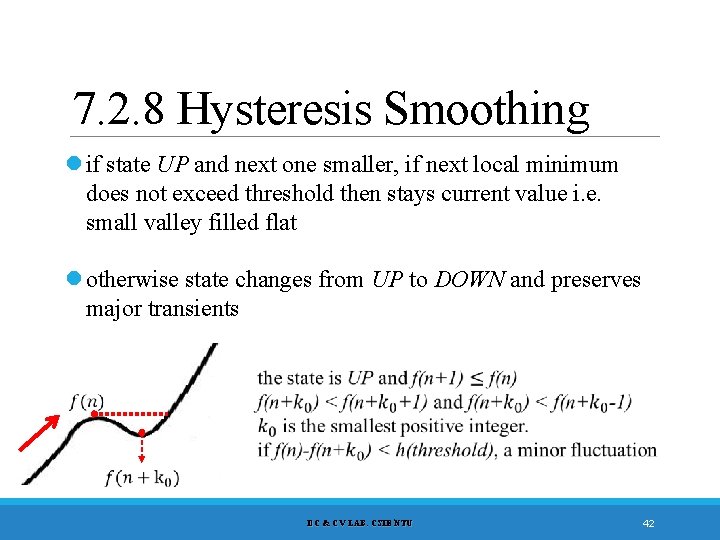 7. 2. 8 Hysteresis Smoothing l if state UP and next one smaller, if