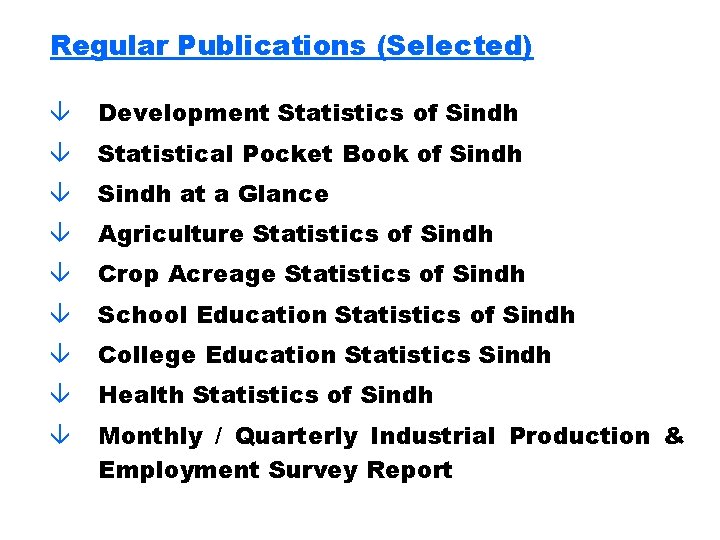 Regular Publications (Selected) â Development Statistics of Sindh â Statistical Pocket Book of Sindh