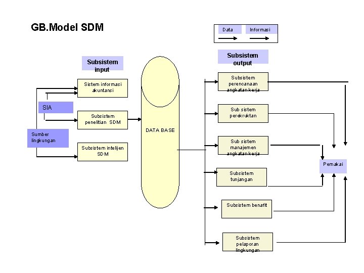 GB. Model SDM Data Informasi Subsistem output Subsistem input Subsistem perencanaan angkatan kerja Sistem