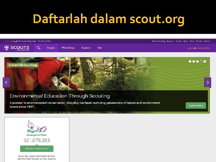 Daftarlah dalam scout. org 