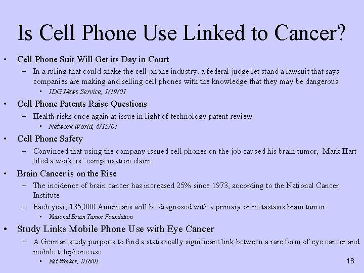 Is Cell Phone Use Linked to Cancer? • Cell Phone Suit Will Get its