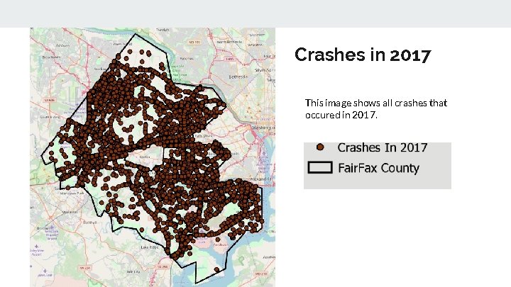 Crashes in 2017 This image shows all crashes that occured in 2017. 