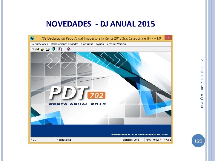 NOVEDADES - DJ ANUAL 2015 CPCC JOSE LUIS GARCIA QUISPE 128 