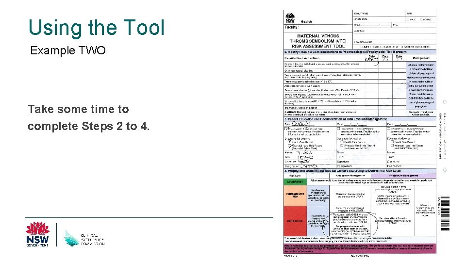Using the Tool Example TWO Take some time to complete Steps 2 to 4.