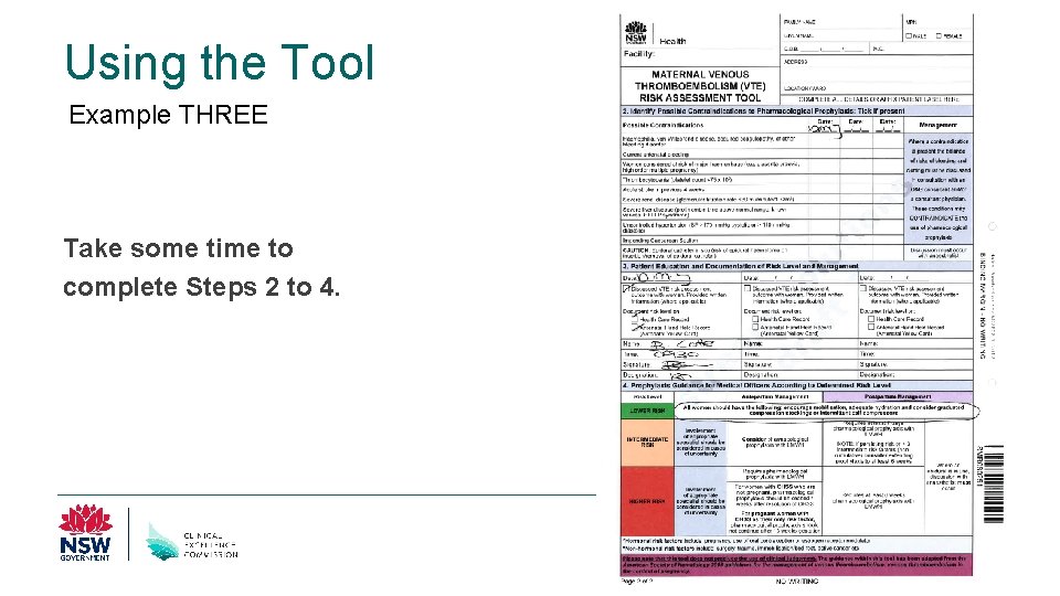 Using the Tool Example THREE Take some time to complete Steps 2 to 4.