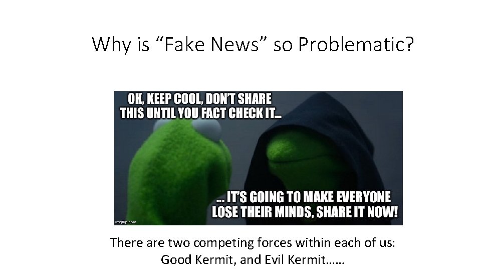 Why is “Fake News” so Problematic? There are two competing forces within each of