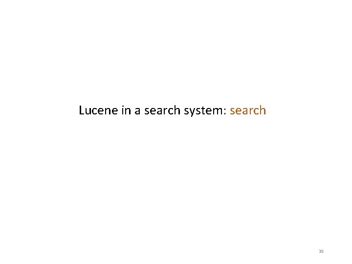 Lucene in a search system: search 30 