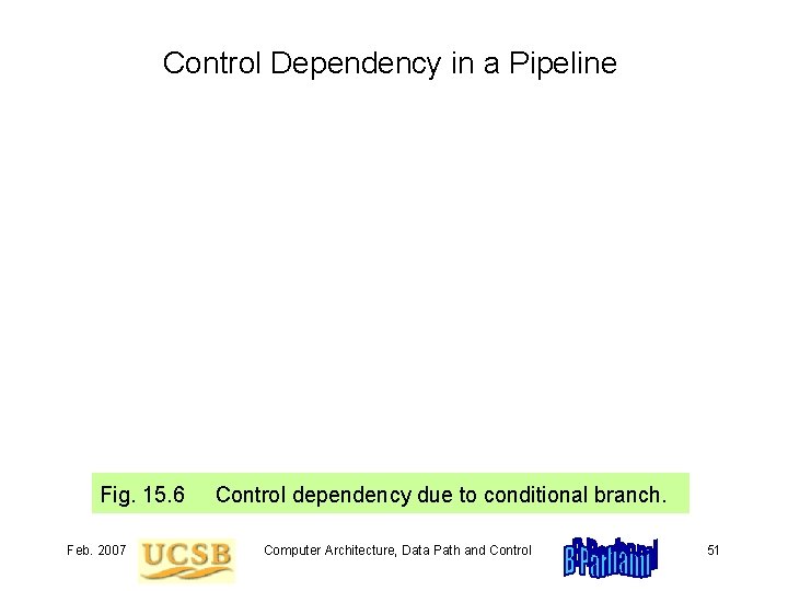 Control Dependency in a Pipeline Fig. 15. 6 Control dependency due to conditional branch.