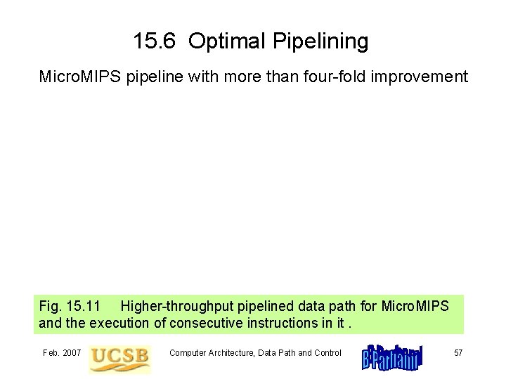 15. 6 Optimal Pipelining Micro. MIPS pipeline with more than four-fold improvement Fig. 15.