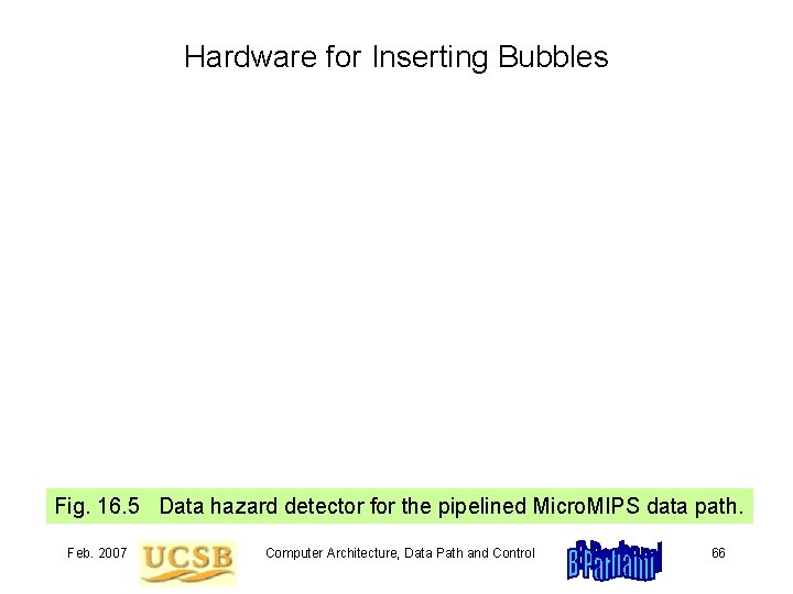 Hardware for Inserting Bubbles Fig. 16. 5 Data hazard detector for the pipelined Micro.
