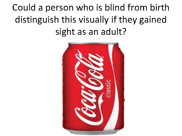 Could a person who is blind from birth distinguish this visually if they gained