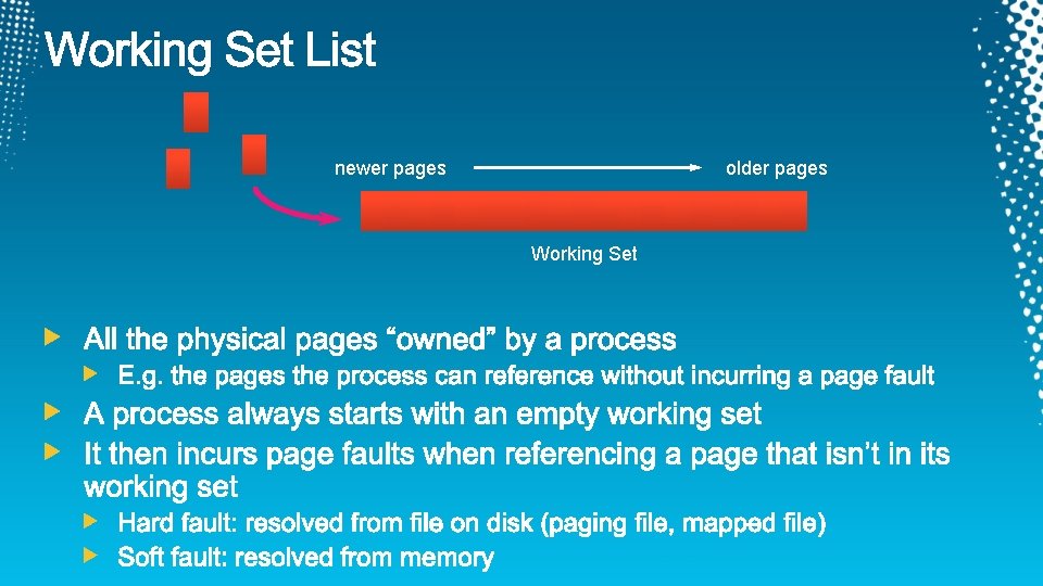 newer pages older pages Working Set 