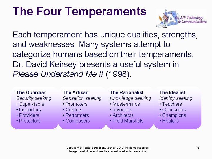 The Four Temperaments Each temperament has unique qualities, strengths, and weaknesses. Many systems attempt