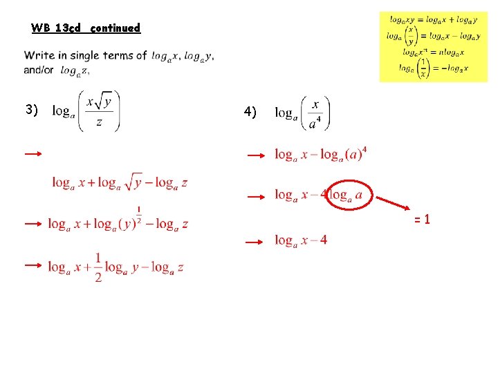  WB 13 cd continued 3) 4) =1 