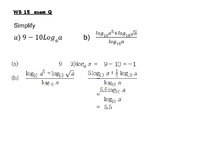 WB 15 exam Q 