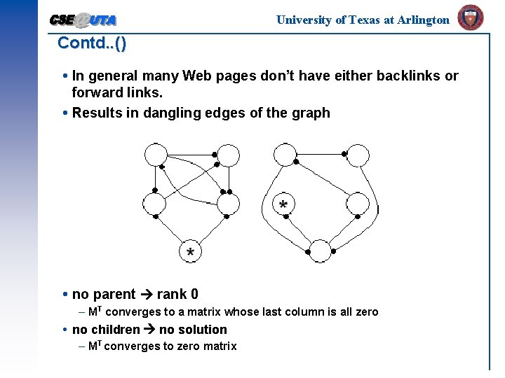 University of Texas at Arlington Contd. . () In general many Web pages don’t