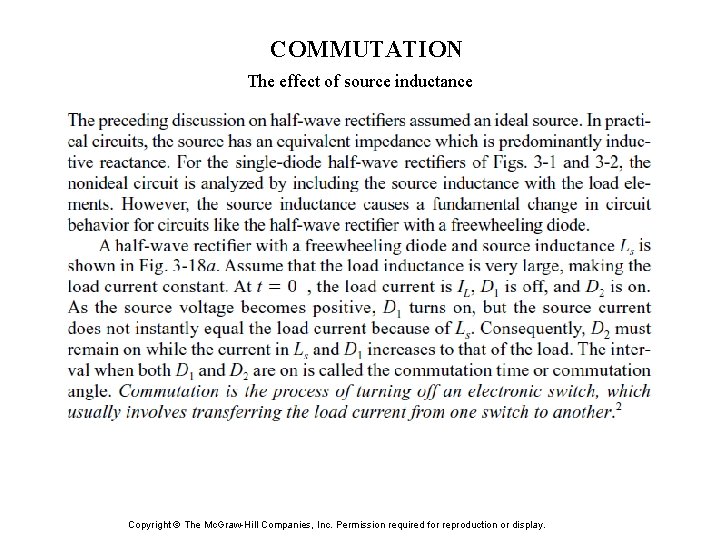 COMMUTATION The effect of source inductance Copyright © The Mc. Graw-Hill Companies, Inc. Permission