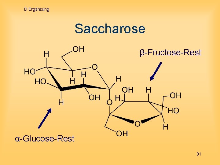 D Ergänzung Saccharose β-Fructose-Rest α-Glucose-Rest 31 