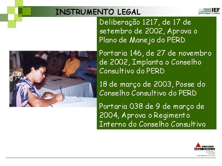 INSTRUMENTO LEGAL Deliberação 1217, de 17 de setembro de 2002, Aprova o Plano de